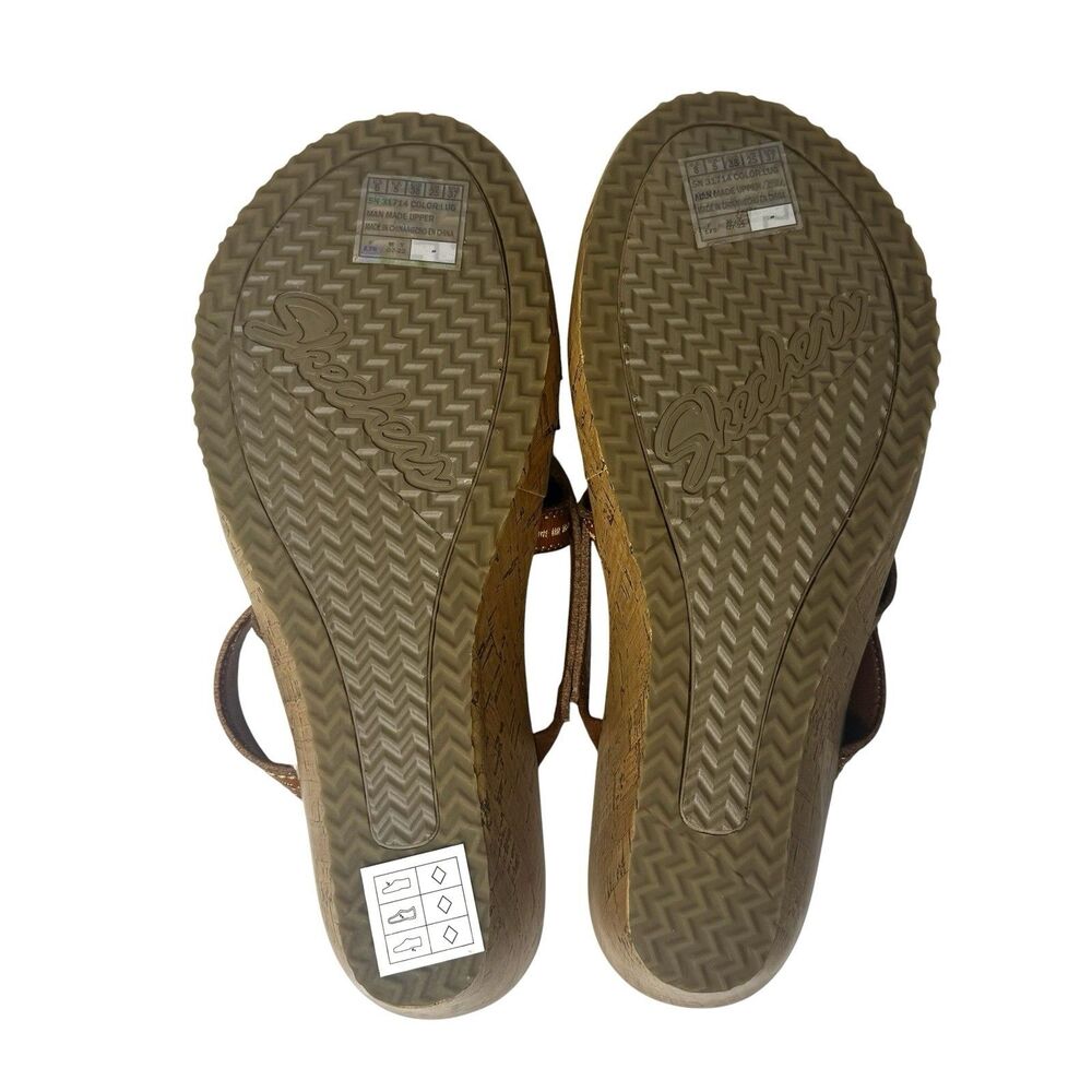 NEW Skechers Cali Beverlee Wedge Tiger Posse Size 8 Strappy Sandal Vacation Boho - Picture 6 of 6